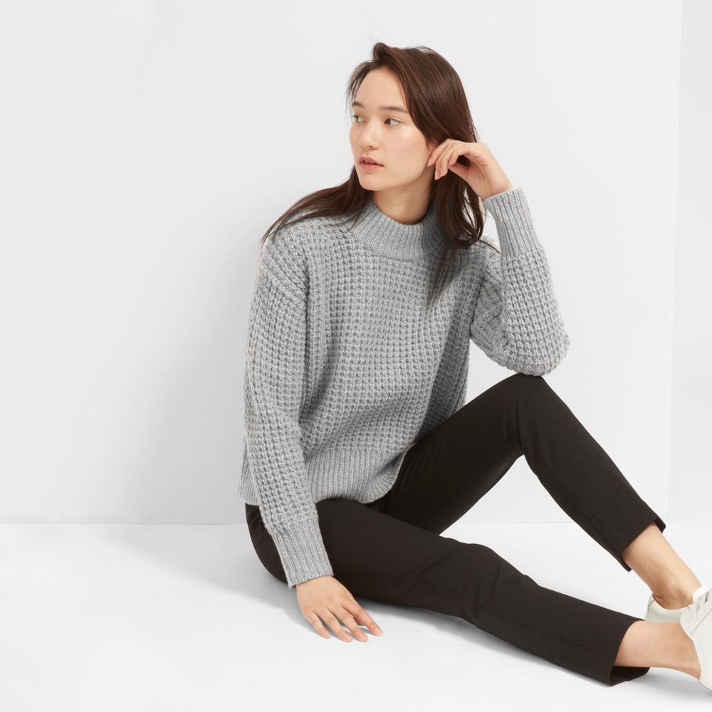 Everlane Wool-Cashmere Waffle Square Crew